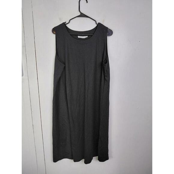 Susan Graver Dress Womens 1X Capsule Minimalist Neutral Basic Sleeveless - Picture 1 of 8